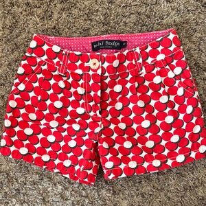 Mini Boden Red and White Flower Shorts